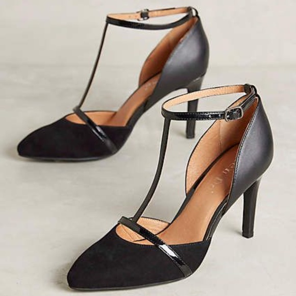 Anthropologie Shoes - Lien Do Anthropologie Mixed Media T Straps Heels 8